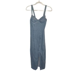 Blue Jean Denim Dress w/ side slit